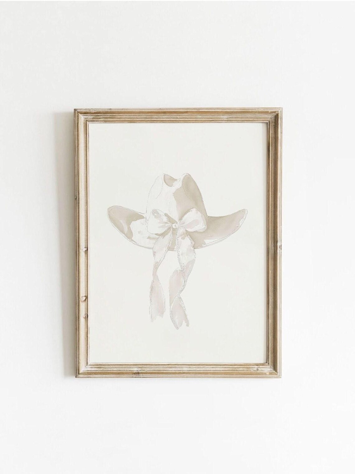 Vintage Cowgirl Hat Art Print, Coquette Nursery Decor