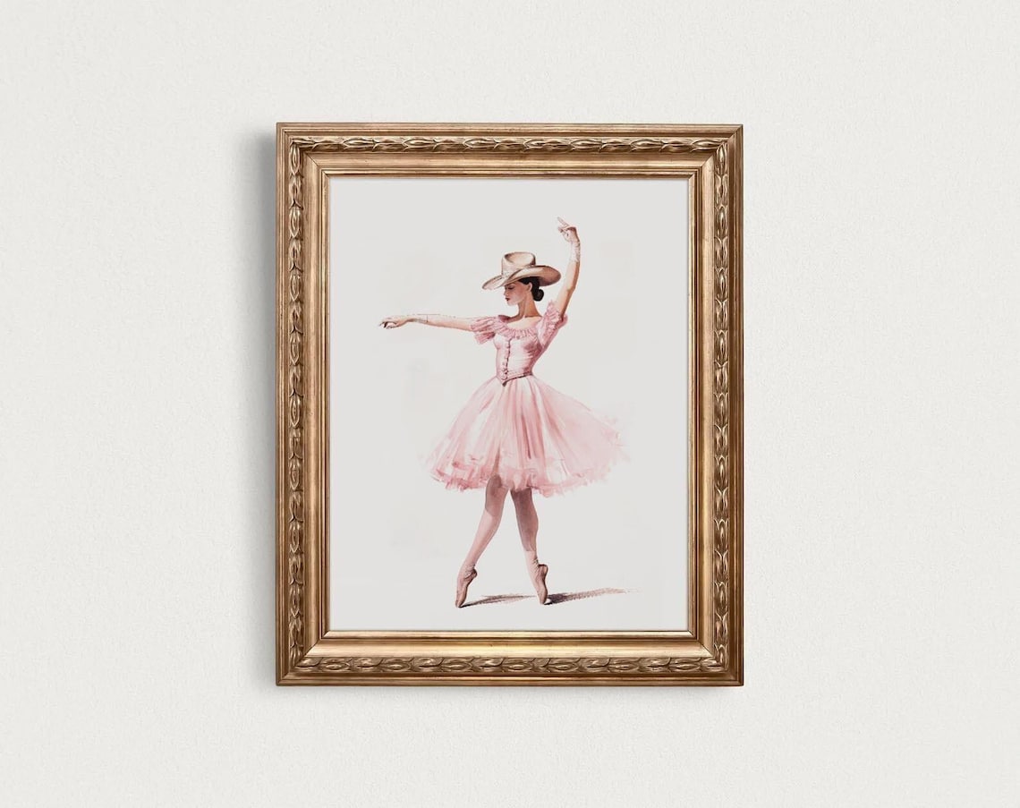 Ballerina Cowgirl Print Series No. 3, Vintage Western