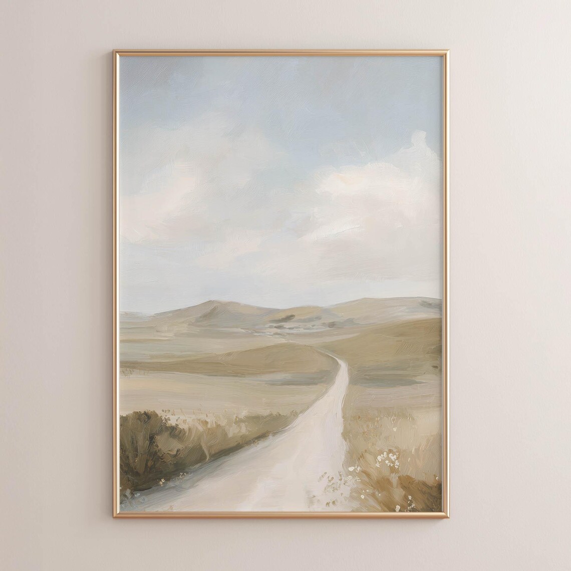 Winding Dirt Road Through Countryside, Vintage Art Print