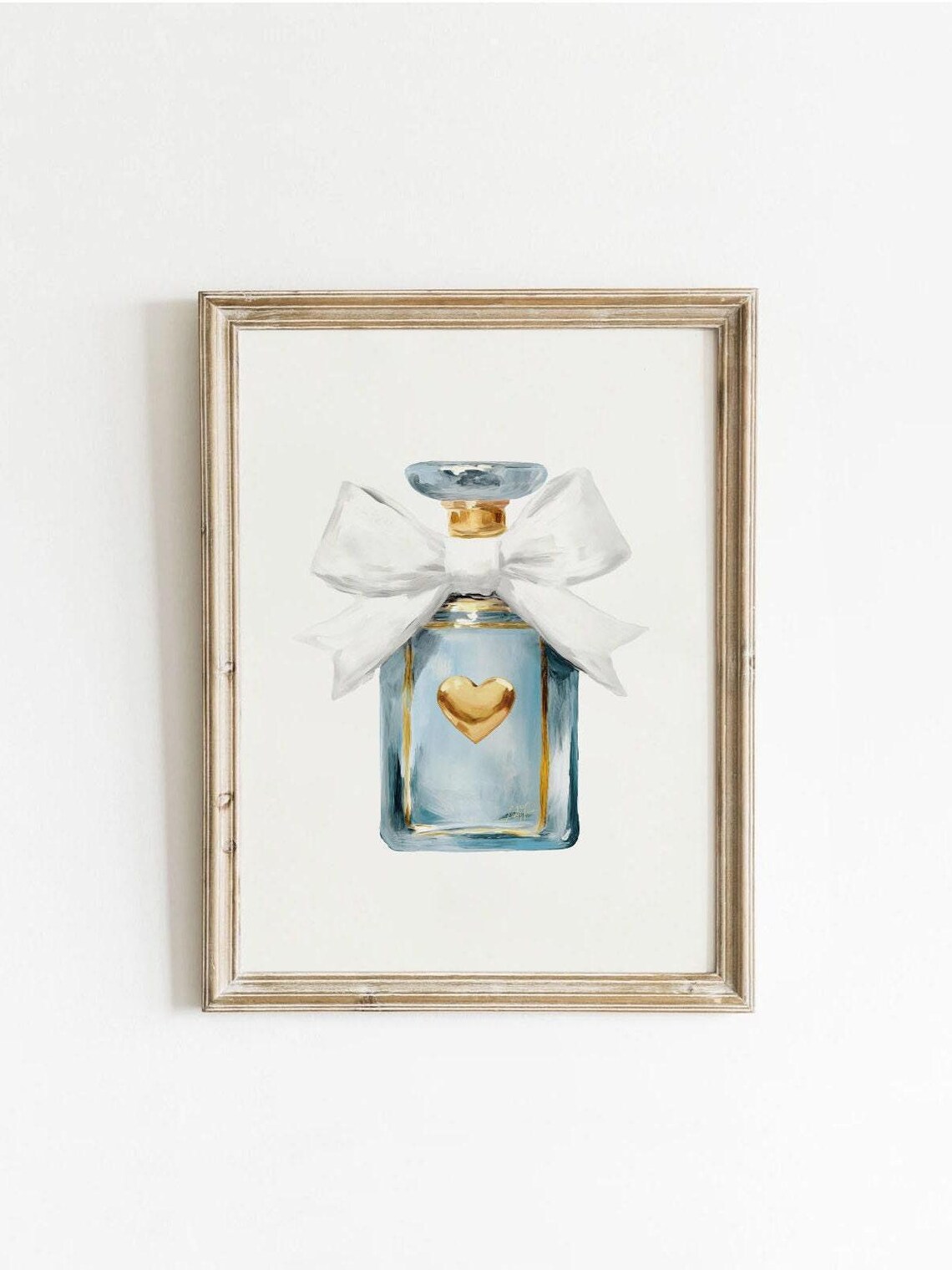 Blue Coquette Perfume Bottle, Vintage Glam Art Print