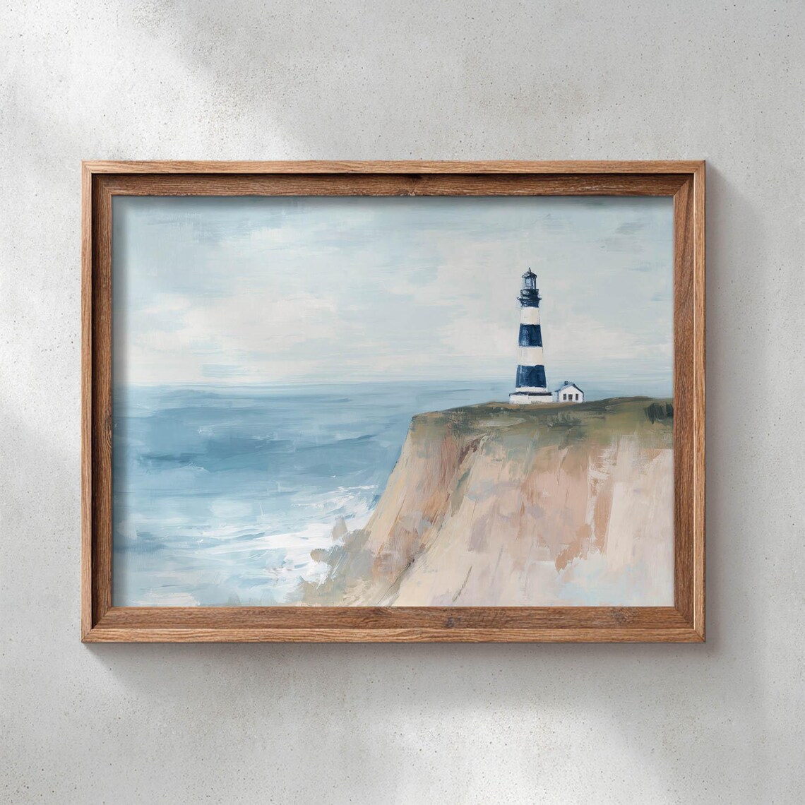 Printed Coastal Lighthouse Painting Art Print