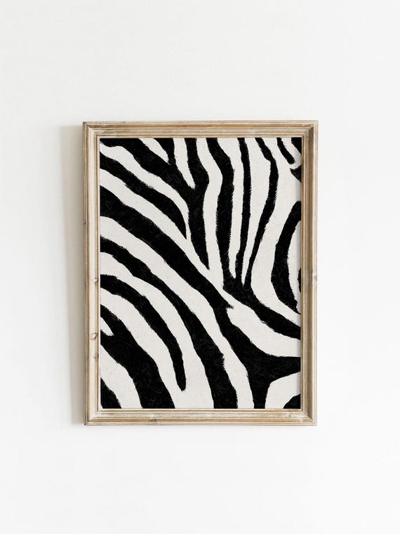 Zebra Print Poster, Girly Glam Retro Animal Chic