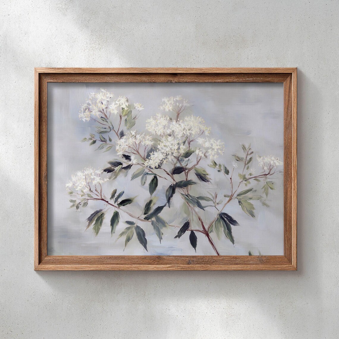 White Flowering Branches Vintage Botanical Art Print