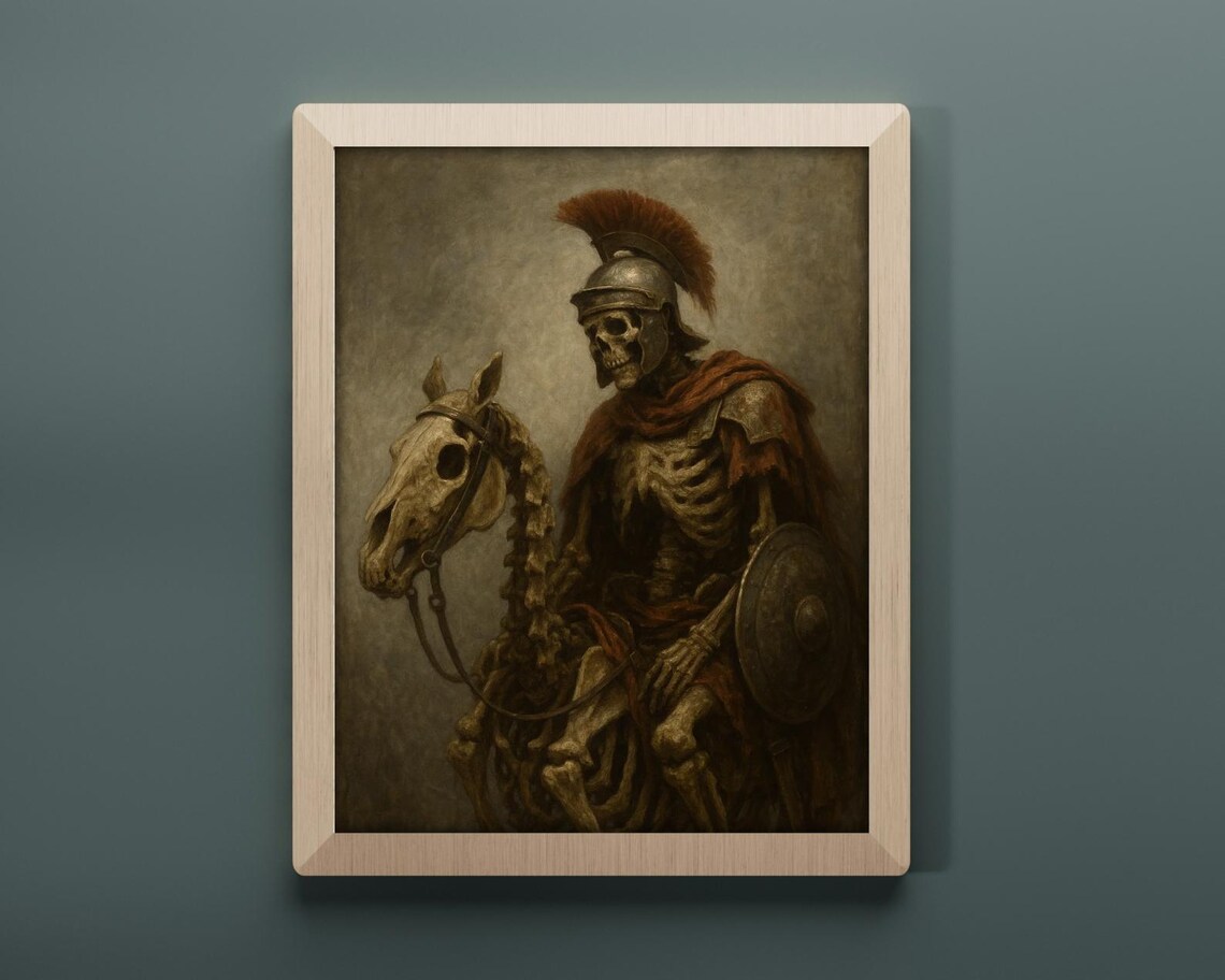 Skeleton Warrior On Horseback, Dark Medieval Fantasy