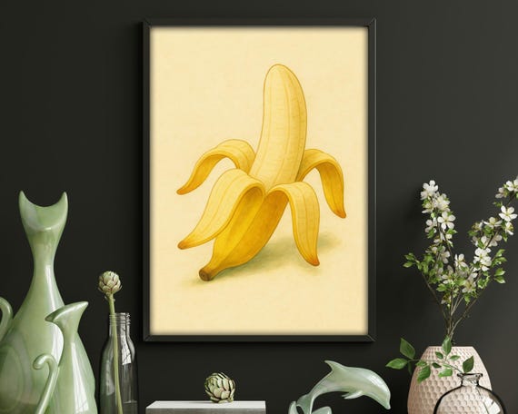 Peeled Banana - Vintage Botanical Kitchen Print