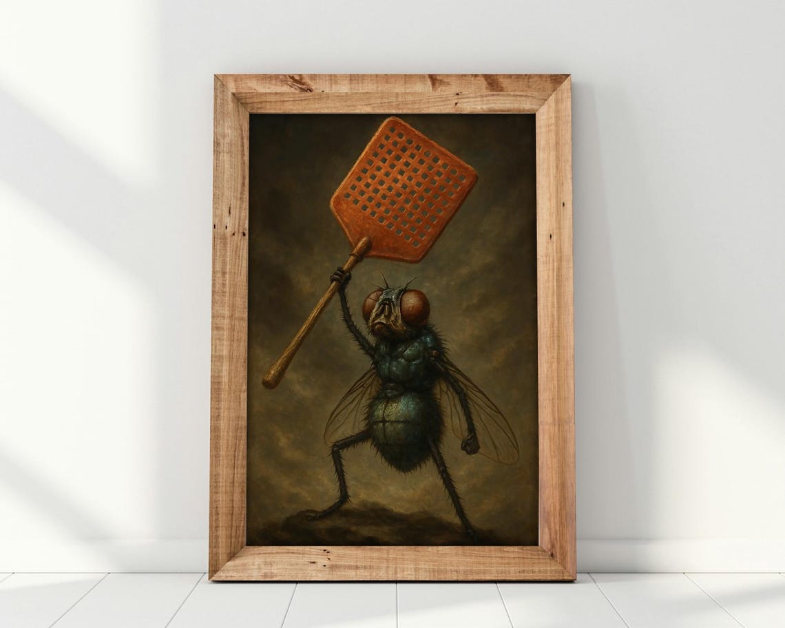 Fearless Fly Warrior, Epic and Funny Art Print - Image 3