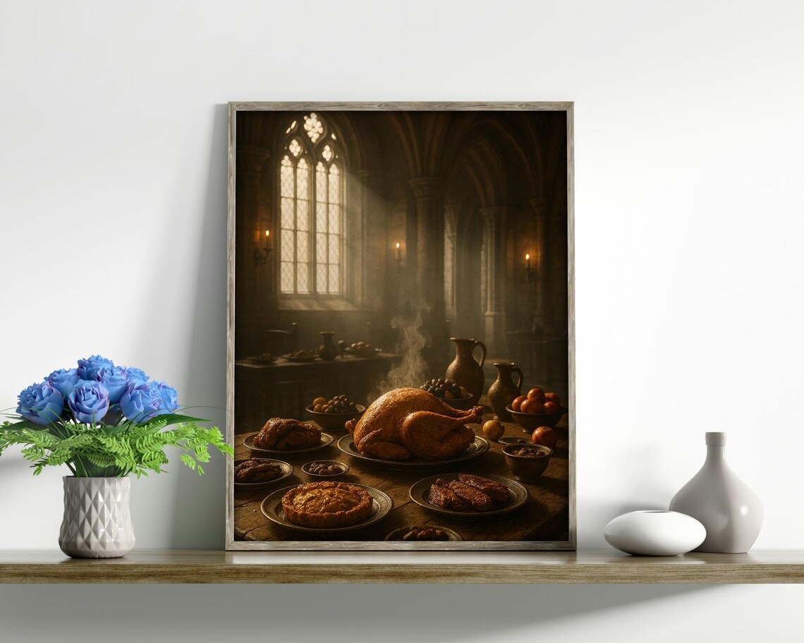 Medieval Feast, Dark Academia Dining Art Print - Image 2