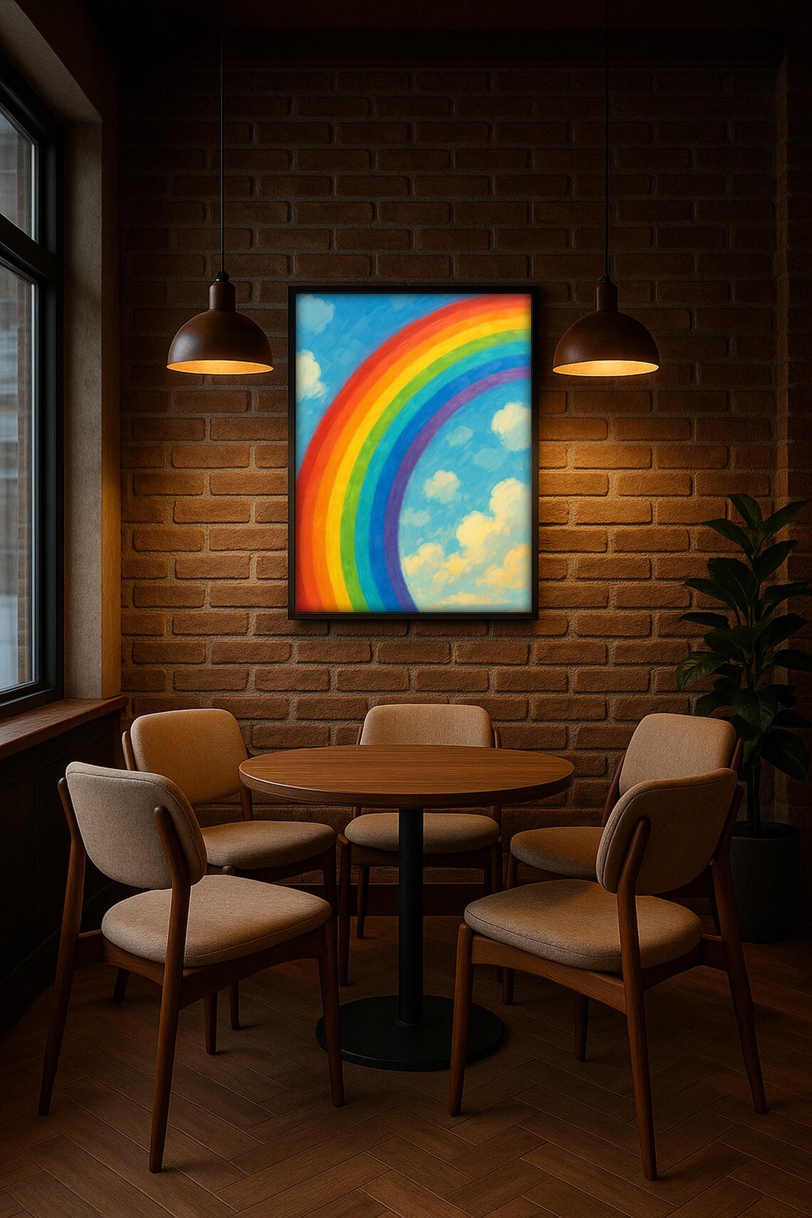 Rainbow Sky Whimsical Cloud and Color Art Print - Image 3