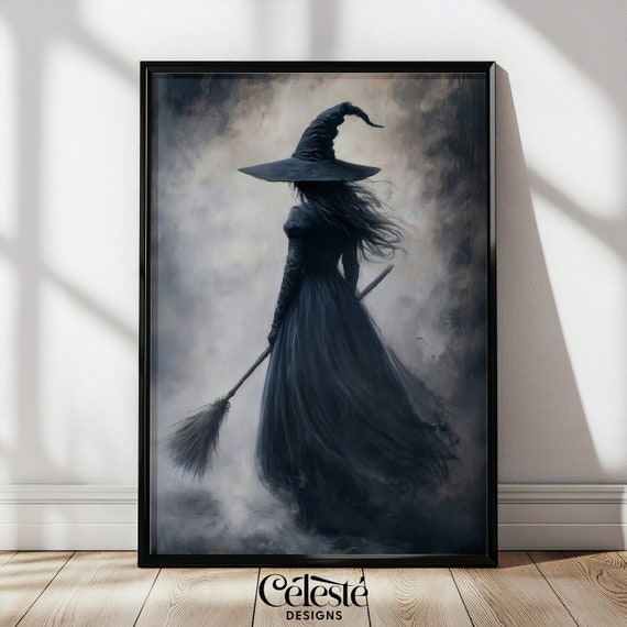 Witch Halloween Art Print Rustic Witchcore Decor