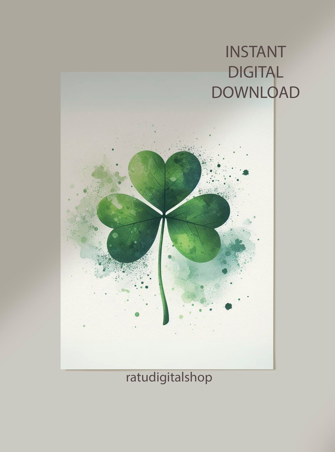 Shamrock Print, Watercolor Boho St Patrick's Day Art Print - Image 3