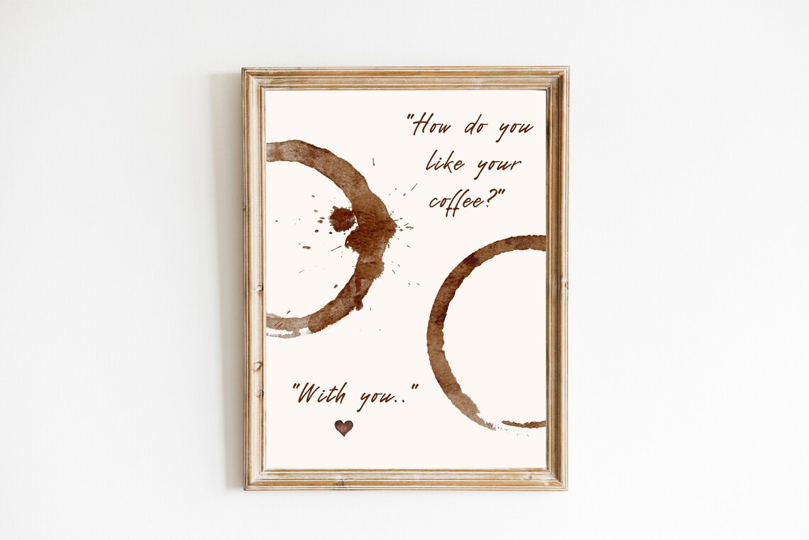 How Do You Like Your Coffee With You Mug Stain Love Quote Poster - Image 3