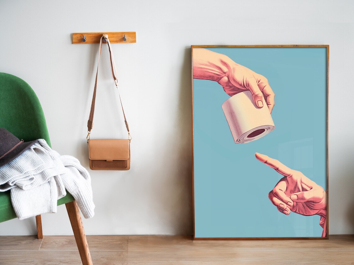 Funny Bathroom Wall Art Retro Toilet Poster - Image 5