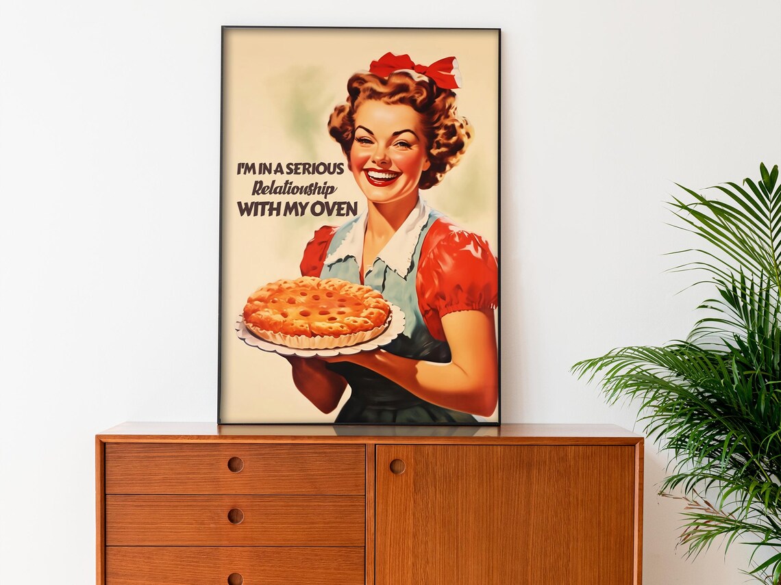 Funny Kitchen Poster Retro Housewife Art Print - Image 3