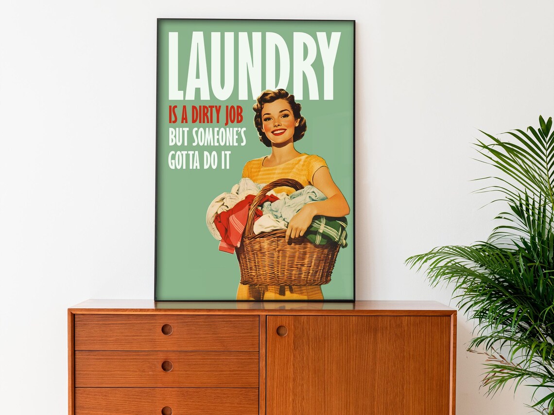 Funny Laundry Retro Housewife Quote Art Print - Image 3