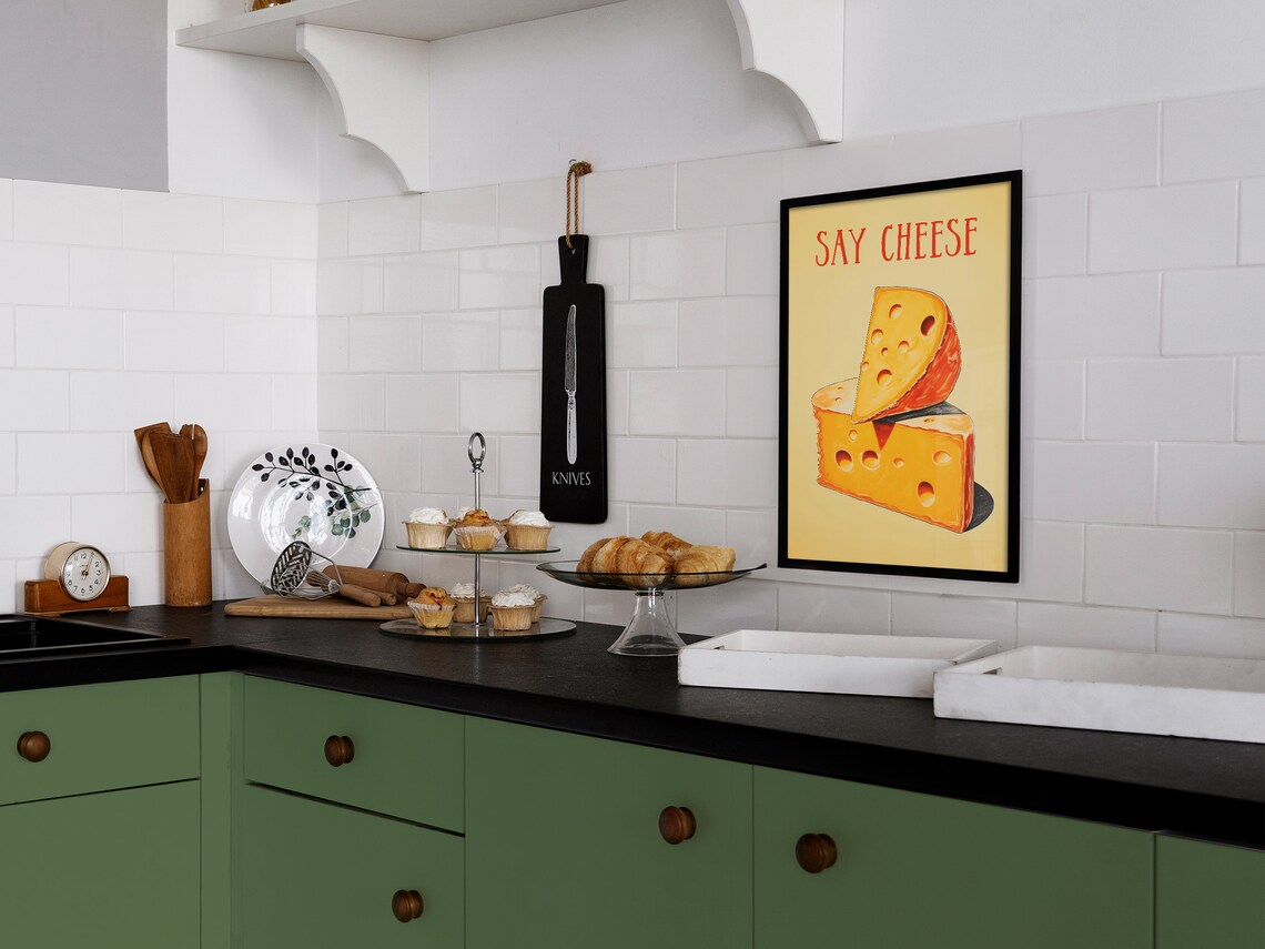 Retro Cheese Poster, Kitchen Wall Art Print - Image 2