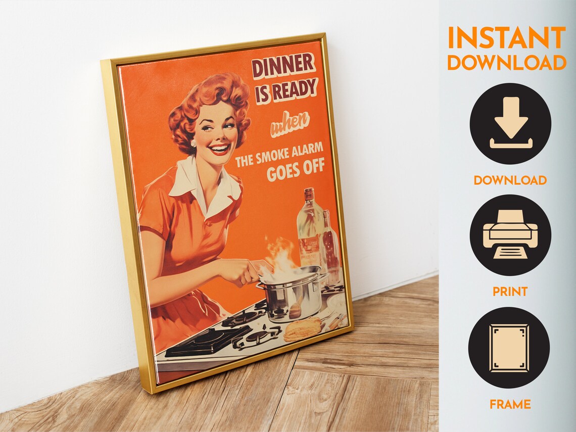 Retro Kitchen Print, Funny 50s Style Poster - Image 4