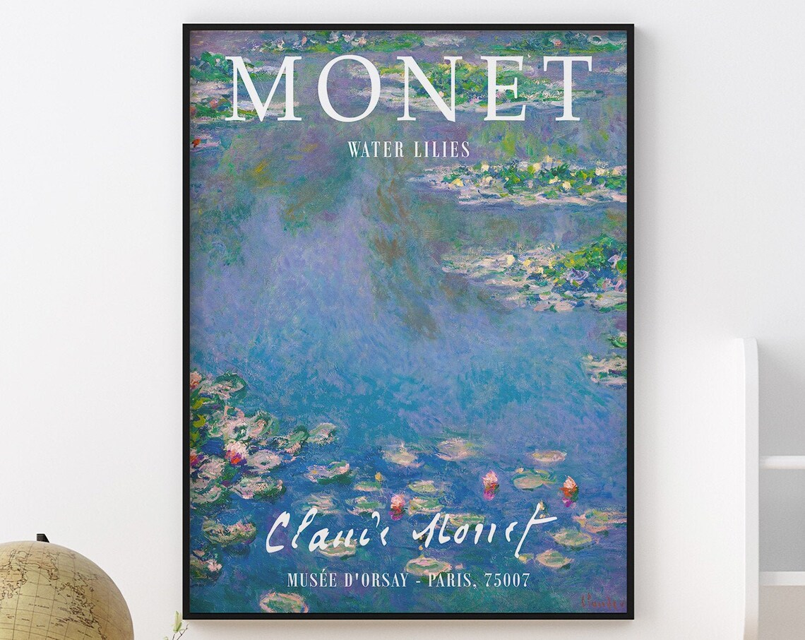 Monet Water Lilies Exhibition Art Print, Floral Decor - Image 3