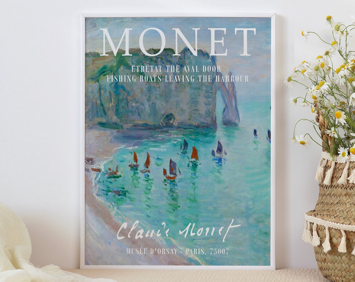 Monet-Inspired Fishing Boats Leaving the Harbour Art Print - Image 3