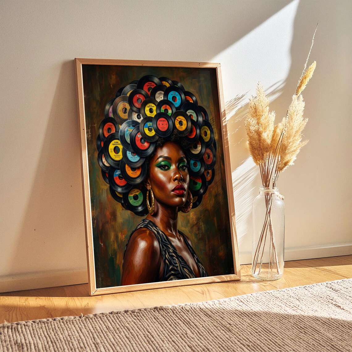 Afrocentric Vinyl Records, Black Woman Abstract