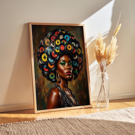 Afrocentric Vinyl Records, Black Woman Abstract