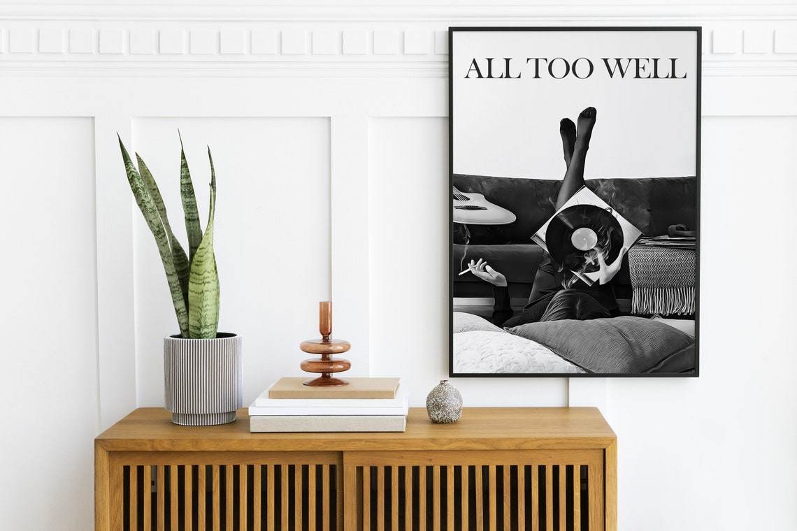 All Too Well Song Black White Vinyl Record Swiftie Music Poster - Image 2