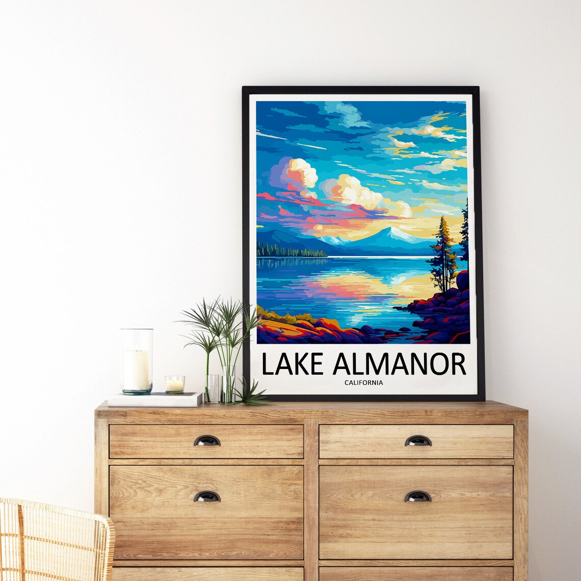 Lake Almanor Travel Poster, California Wall Decor - Image 3