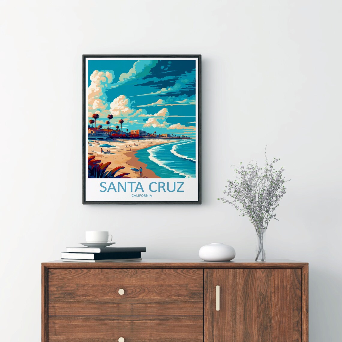 Santa Cruz Travel Print Wall Decor Wall Art Santa Cruz Wall Hanging Home Dcor Santa Cruz Gift Art Lovers California Art Home Decoration - Image 2