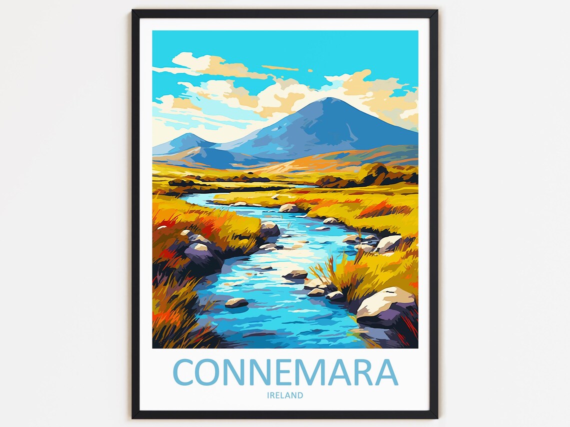 Connemara Travel Poster, Ireland Wall Decor