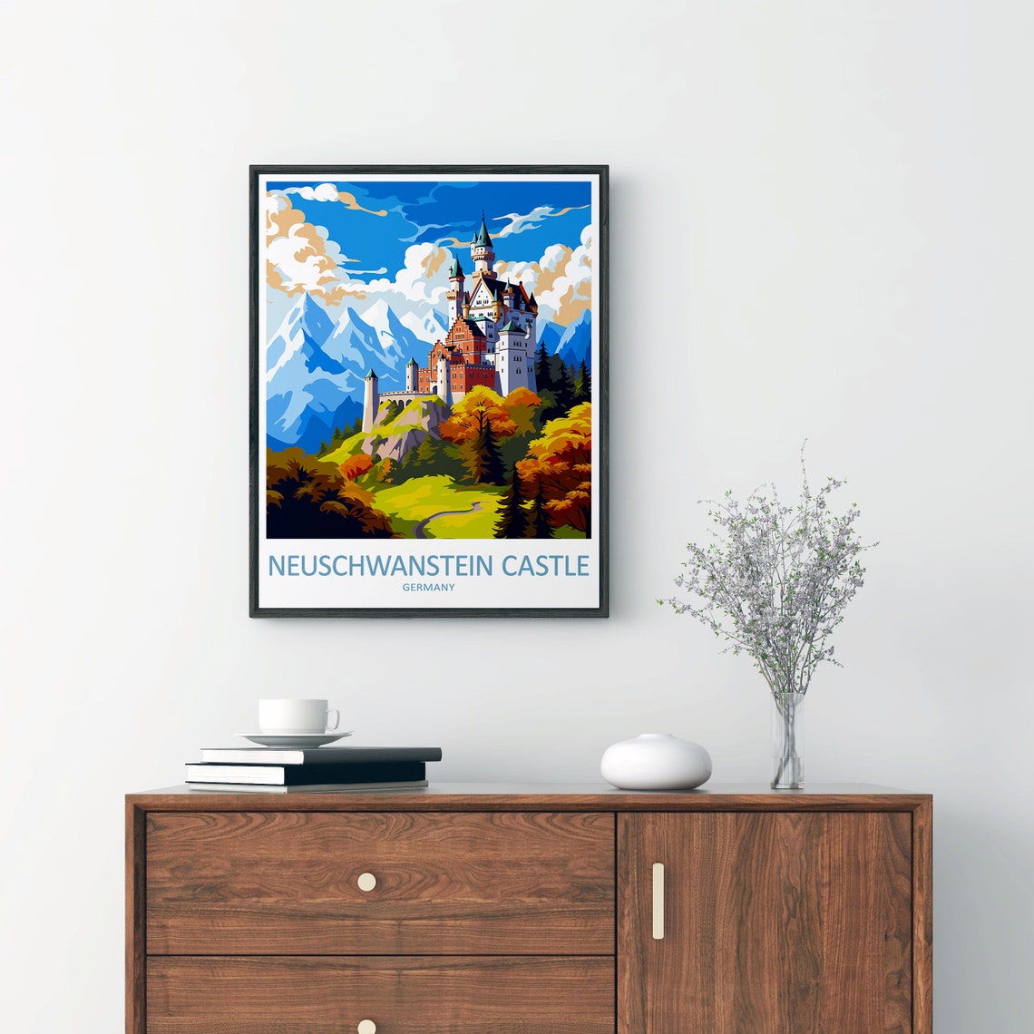 Neuschwanstein Castle Travel Print Wall Decor Neuschwanstein Castle Wall Hanging Art Home Dcor Germany Gift Art Lovers - Image 2