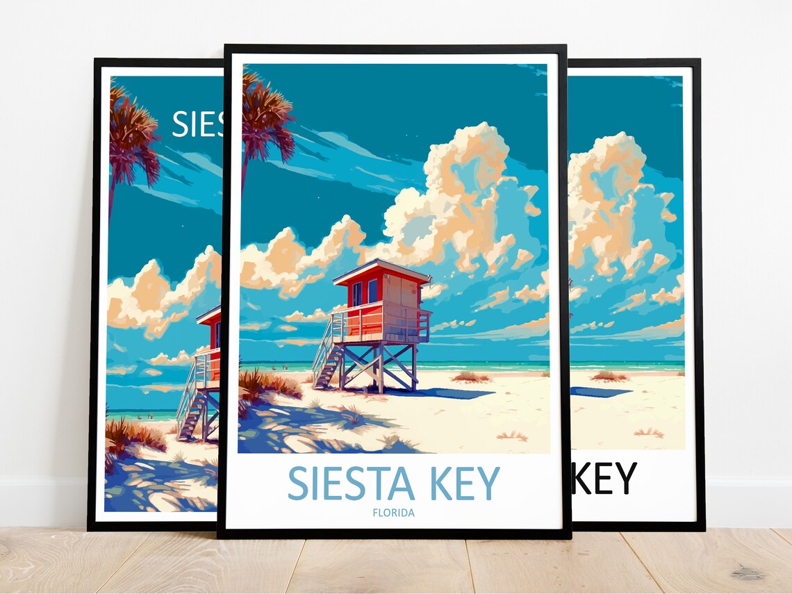 Siesta Key Travel Poster, Florida Home Decor - Image 3