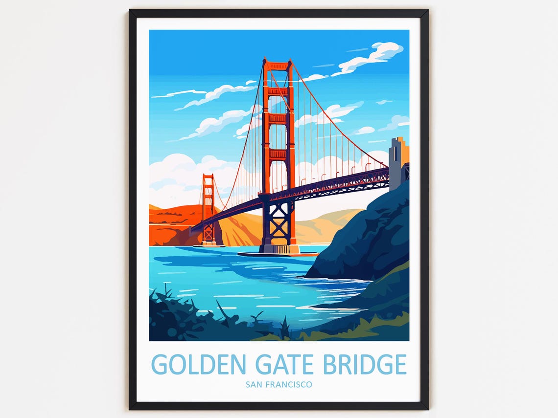 Golden Gate Bridge Travel Print Wall Decor Golden Gate Bridge Wall Hanging Art Home Dcor San Francisco Gift Art Lovers