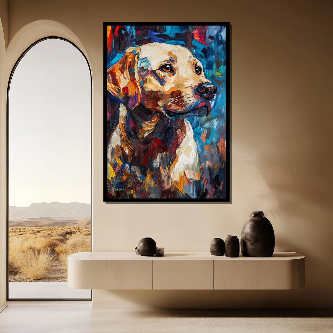 Colorful Labrador Dog Portrait Impressionist Pet Lover Art Poster - Image 3