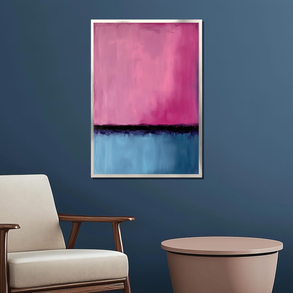 Mark Rothko Painting Pink And Blue Abstract Wall Art Bold Modern Artwork Large Giftable For Home Decor - Image 2