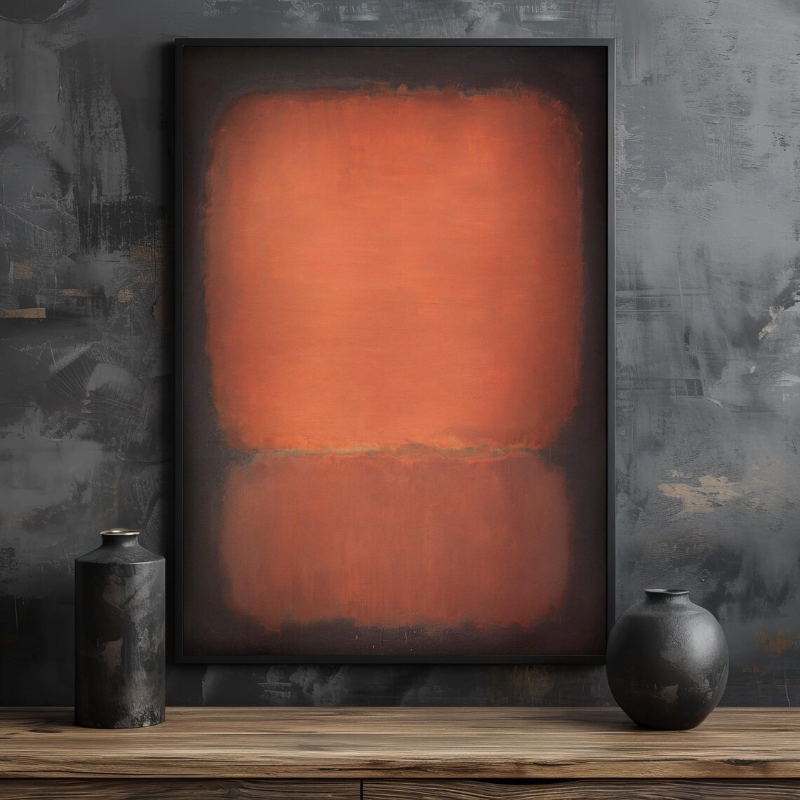 Warm Orange And Deep Brown Abstract Painting Mark Rothko Art For Cozy Home Decor Unique Gift Idea - Image 2