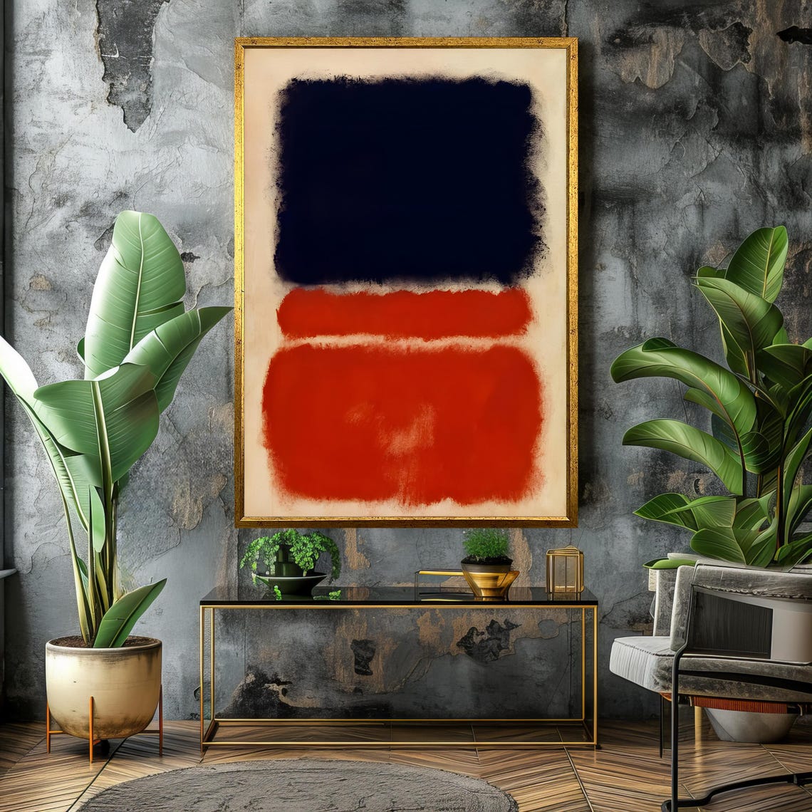 Mark Rothko Style Deep Black And Fiery Red Abstract Art Poster - Image 4