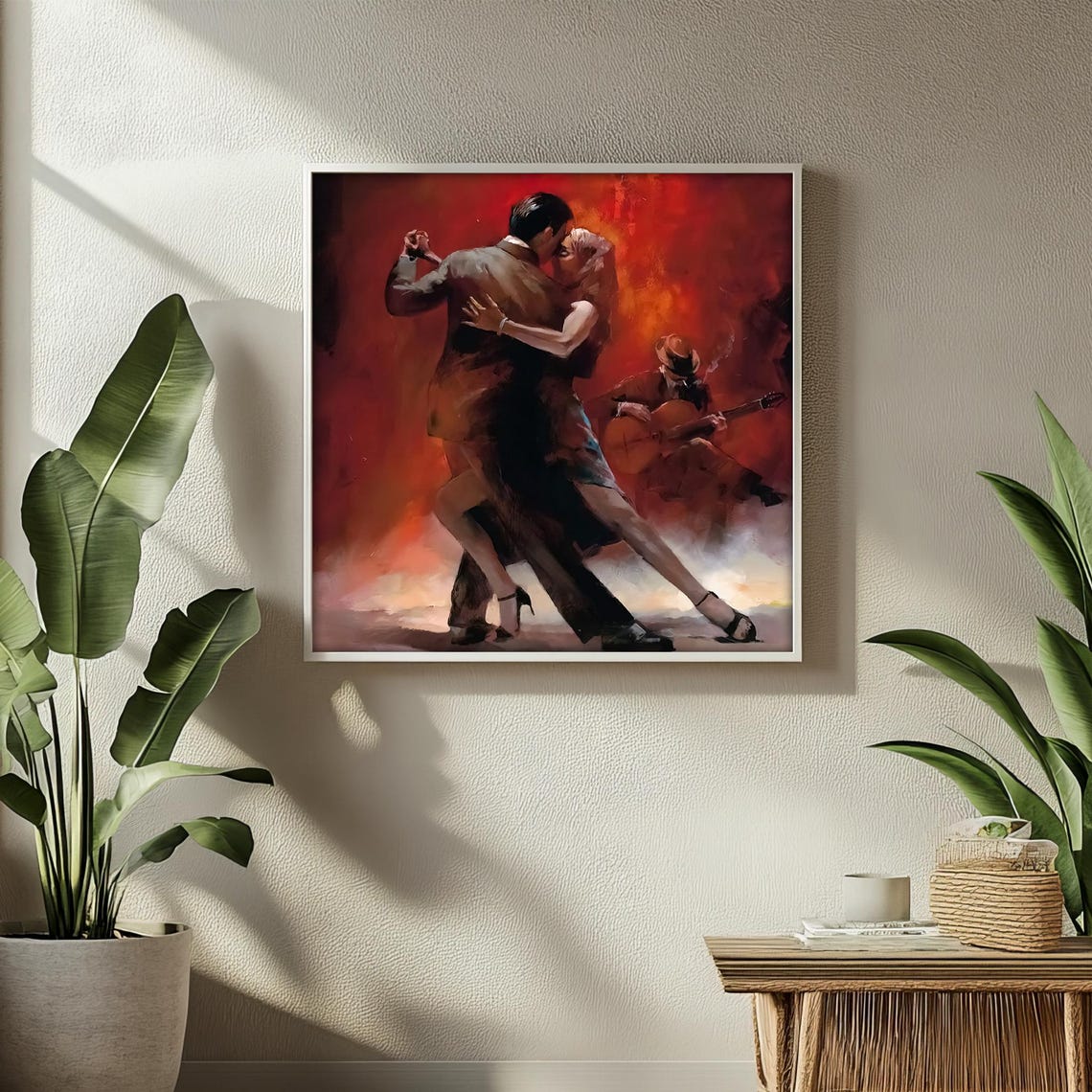 Passionate Tango Dancers With Guitarist Romantic Dance Art Poster - Image 2