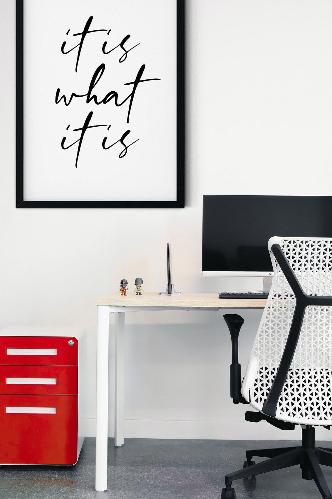 It Is What It Is Black Script Minimalist Philosophy Quote Poster - Image 4