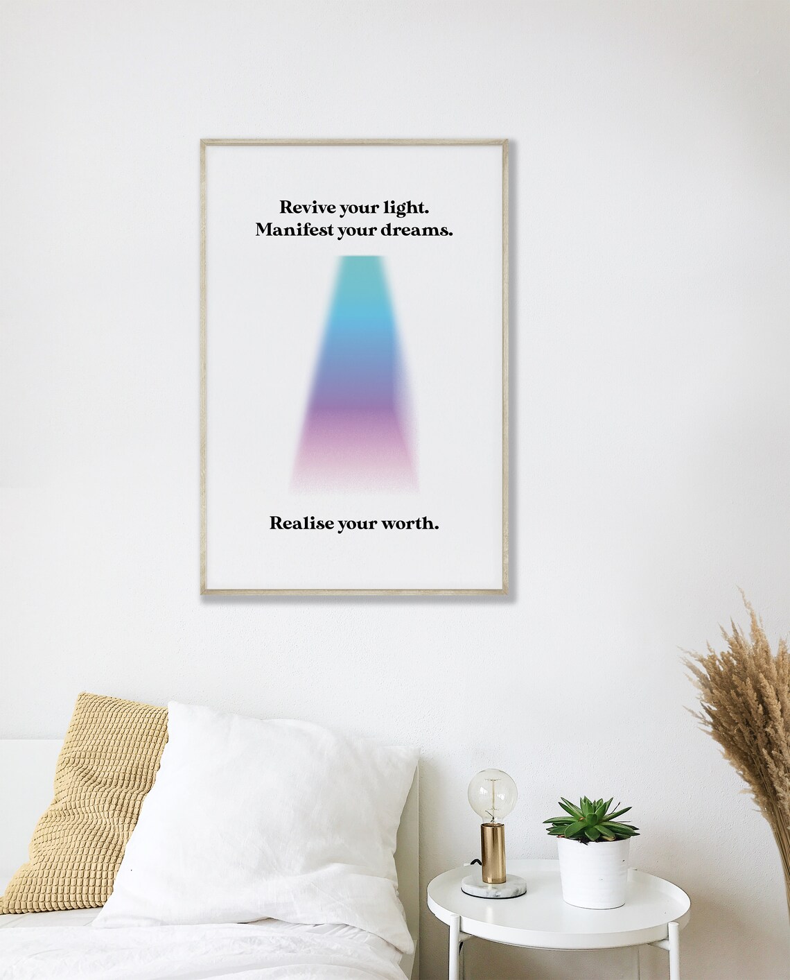 Revive Your Light Manifest Your Dreams Gradient Aura Affirmation Poster - Image 4