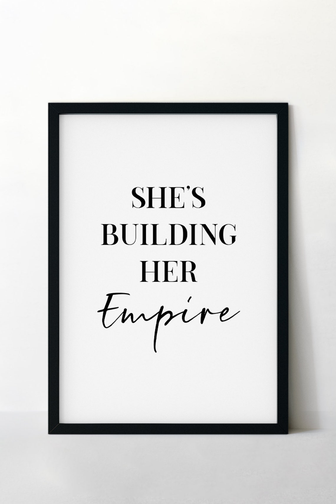 She Is Building Her Empire Elegant Girl Boss Motivational Quote Poster - Image 2