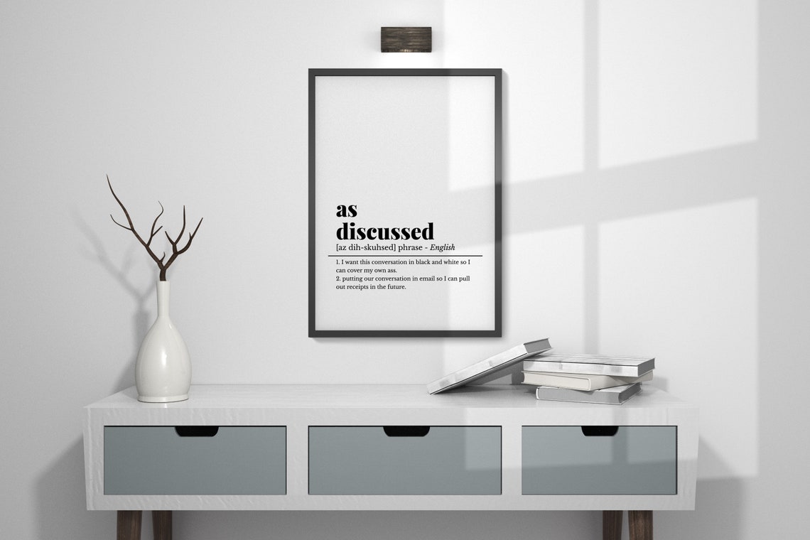 As Discussed Definition Funny Email Humor Office Dictionary Poster - Image 2