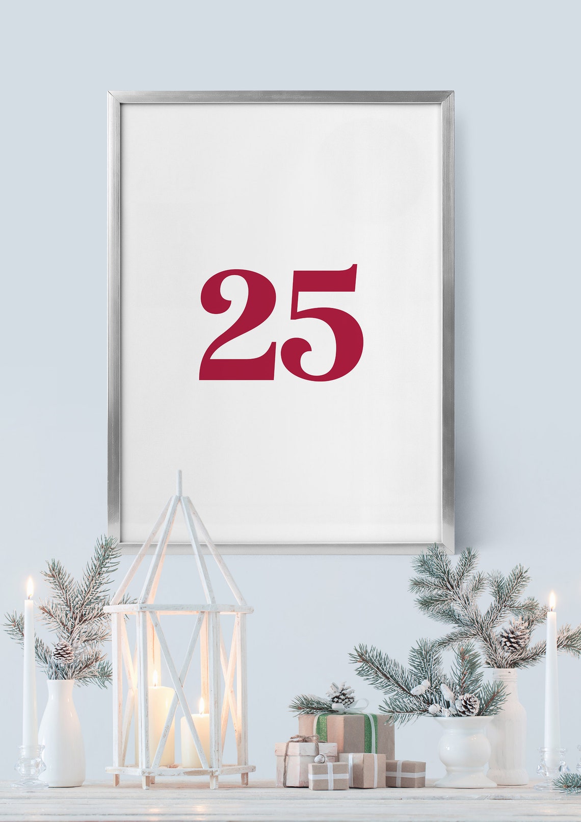 Christmas Countdown December 25 Minimalist Red Typography Art Poster - Image 5