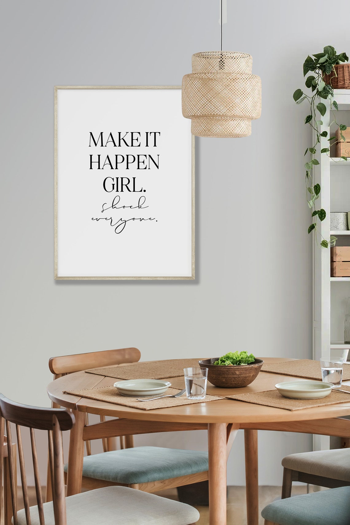 Make It Happen Girl Shock Everyone Quote Print Feminist Wall Decor - Image 3