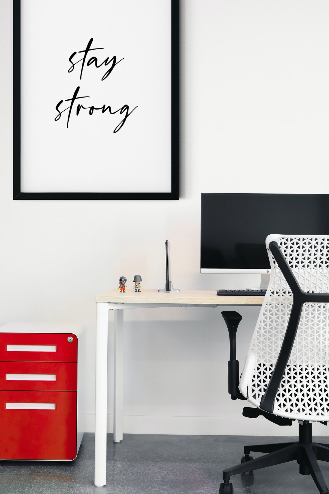 Stay Strong Minimalist Hand Lettered Script Affirmation Poster - Image 2