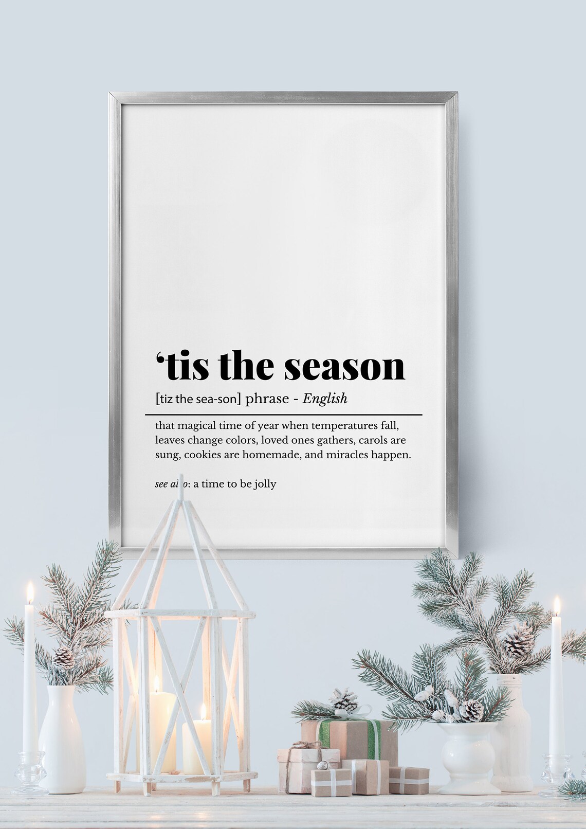 Tis The Season Funny Dictionary Definition Christmas Holiday Poster - Image 5