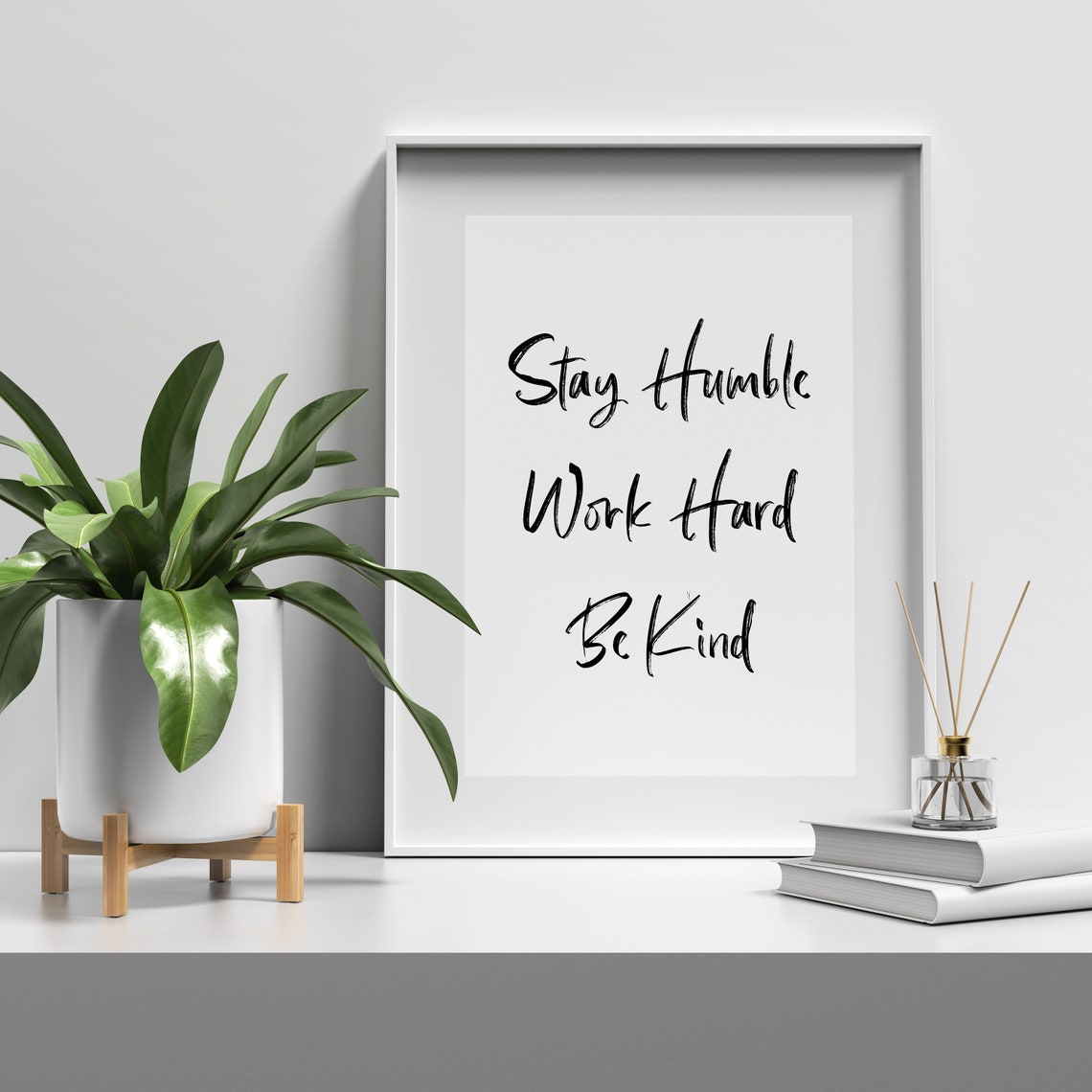 Stay Humble Work Hard Be Kind Script Typography Inspirational Poster - Image 5