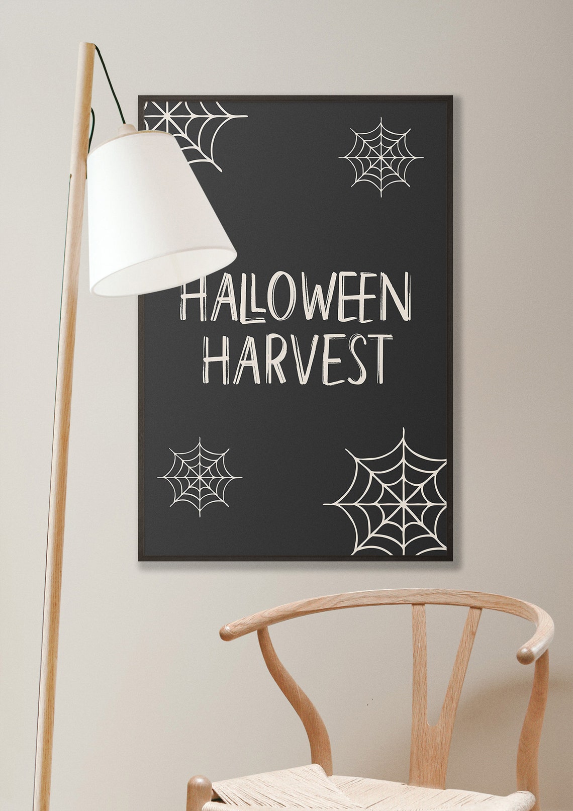 Halloween Harvest Spiderweb Lettering Autumn Party Wall Poster - Image 4