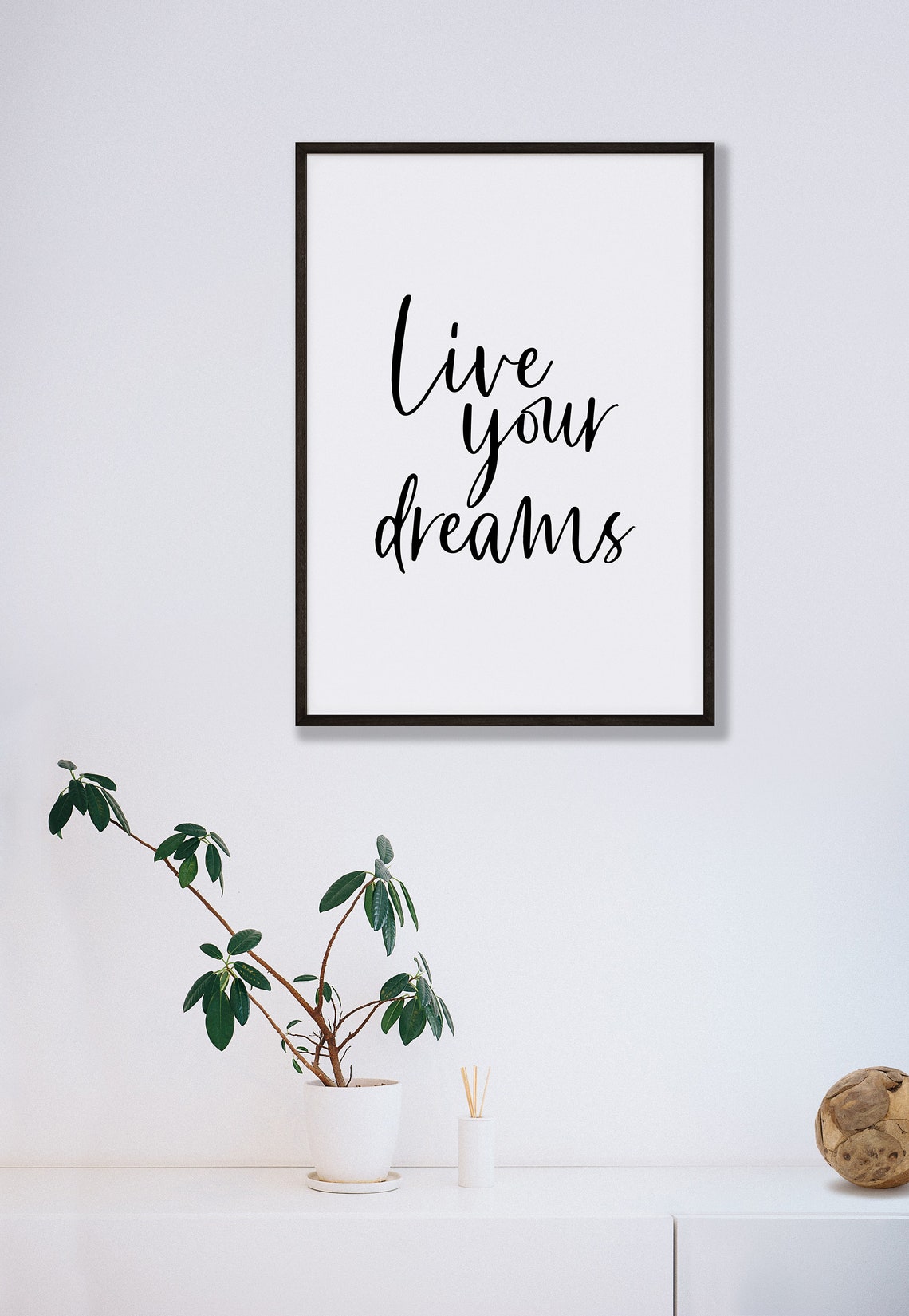 Live Your Dreams Beautiful Script Inspirational Dream Gift Poster - Image 5