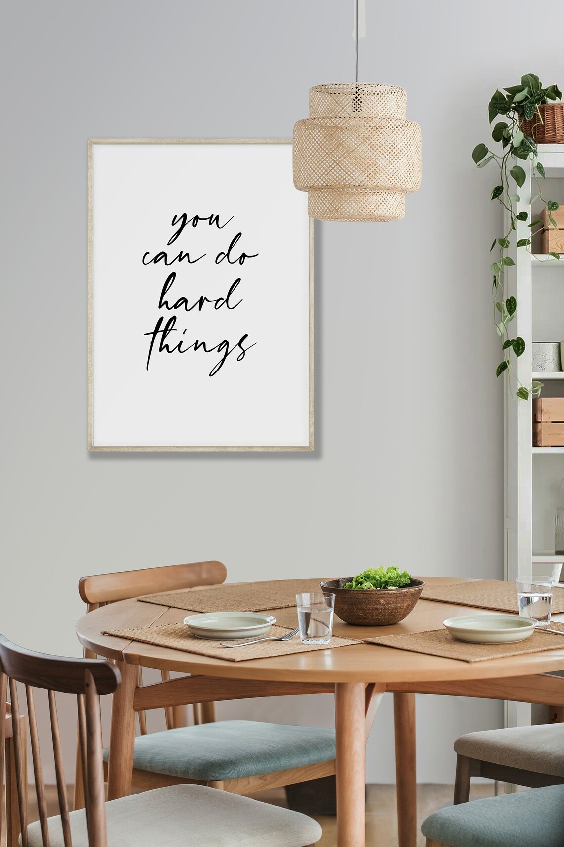 You Can Do Hard Things Quote Print Script Motivational Encouragement Decor - Image 2