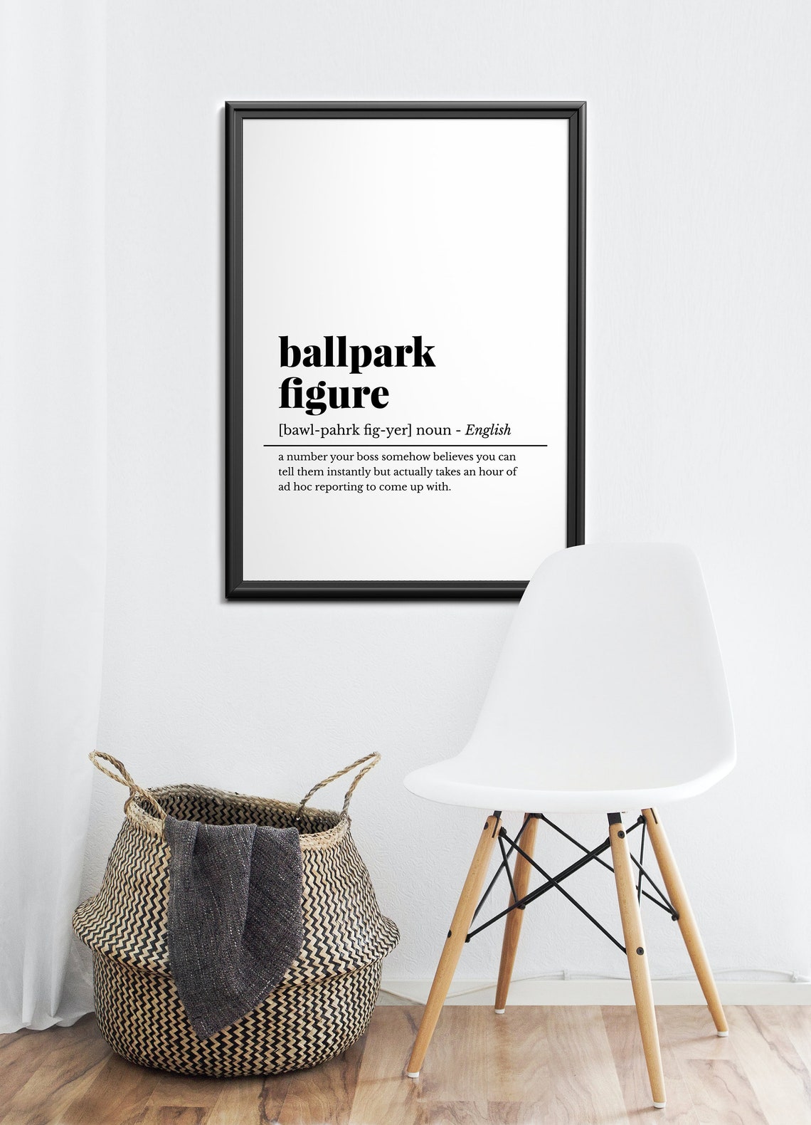 Ballpark Figure Funny Office Definition Dictionary Desk Poster - Image 3