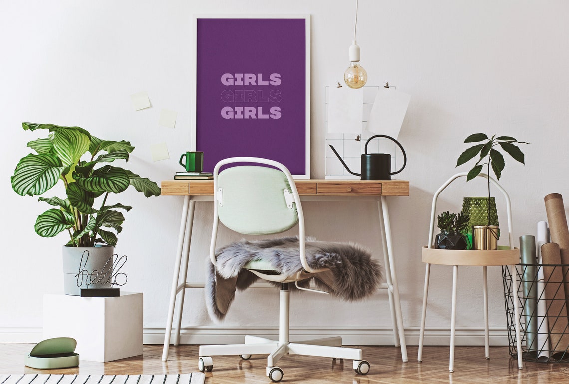 Teen Girl Wall Art Girls Girls Girls Feminine Wall Art Girly Wall Art Teen Room Decor Feminist Art Girlfriend Gift Gift For Her - Image 5